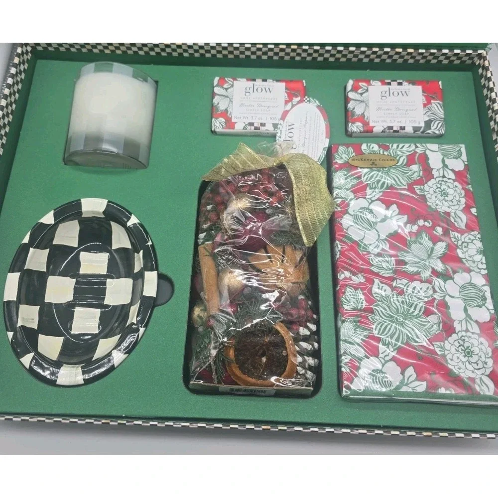 MACKENZIE CHILDS Glow Winter Home Apothecary Bouquet Essential Farmhouse Box